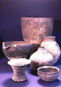蒔前遺跡から出土した様々な種類の縄文土器